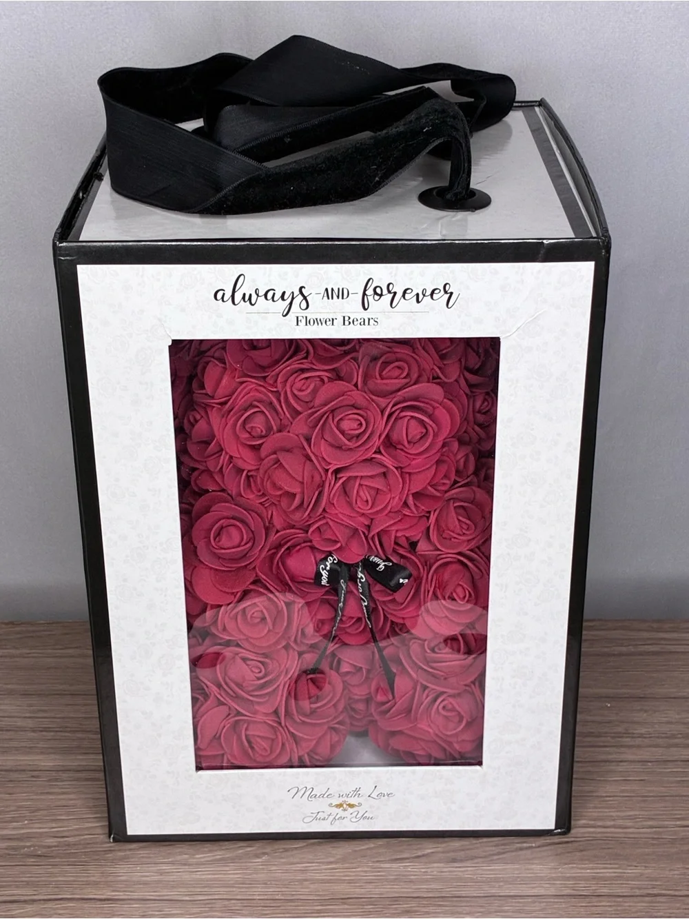 🐼 3/$25 NIB Red Rose Flower Bear - Decorative Gift